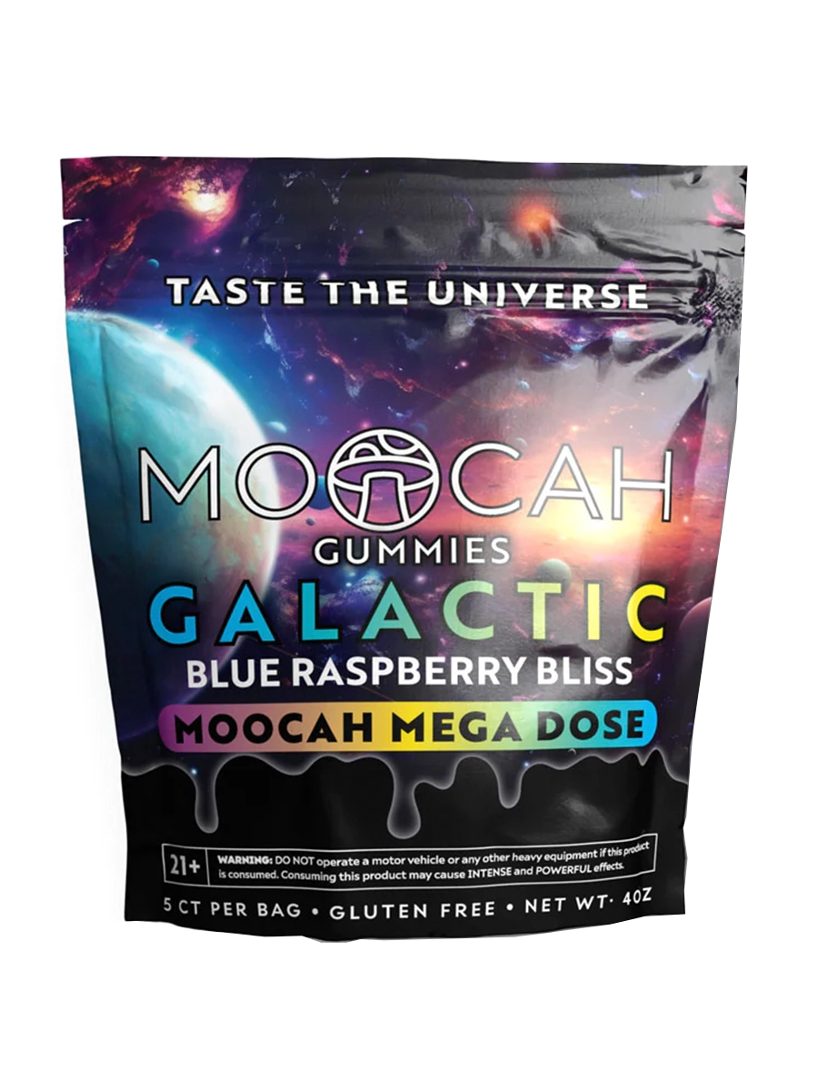Blue Raspberry Bliss Moocah Mega Dose Mushroom Gummies 5ct Blue Raspberry Bliss Moocah Mega Dose Mushroom Gummies 5ct