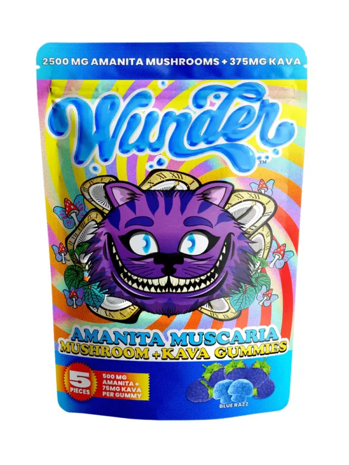Blue Razz Wunder Amanita Muscaria Mushroom + Kava Gummies 2500mg