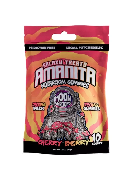 Cherry Berry Galaxy Treats Amanita Mushroom Gummies 7500 mg