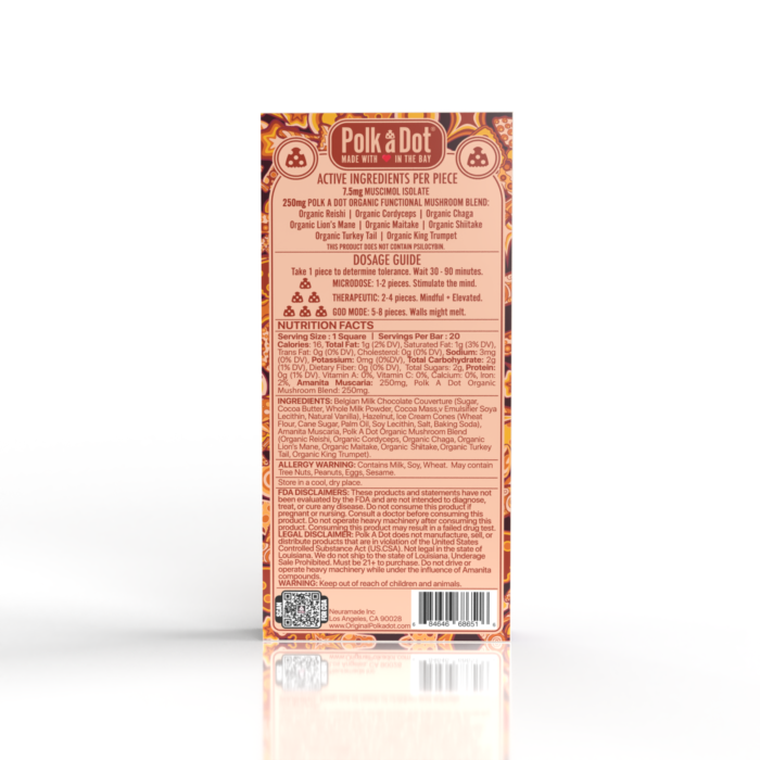 CreamyHazelnut_Back.png Creamy Hazelnut Wafer Polkadot Chocolate bar