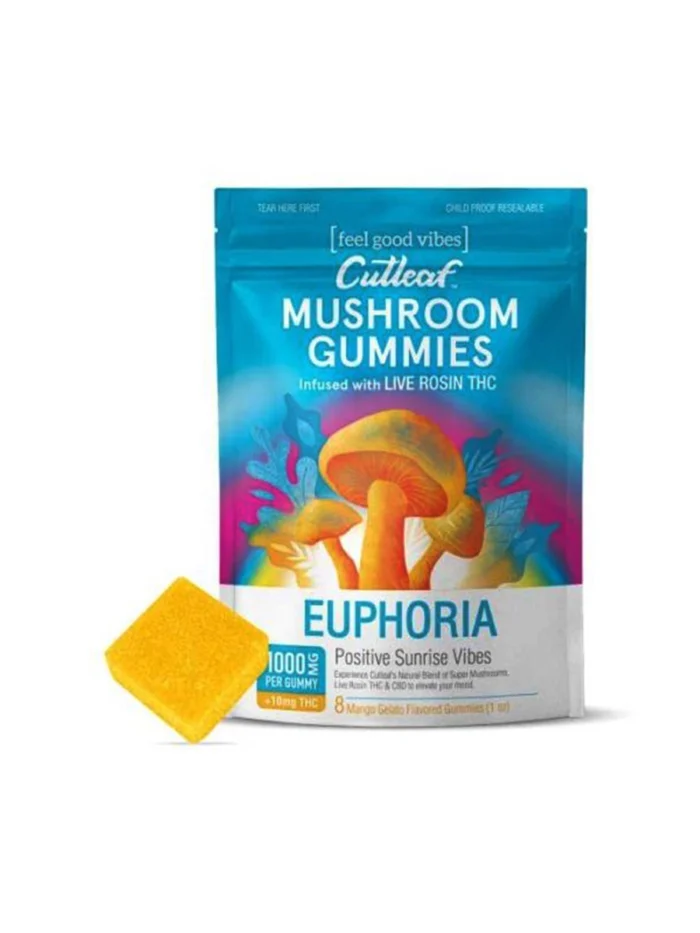 Sunrise Mango Gelato Cutleaf Euphoria Mushroom Gummies 1000mg