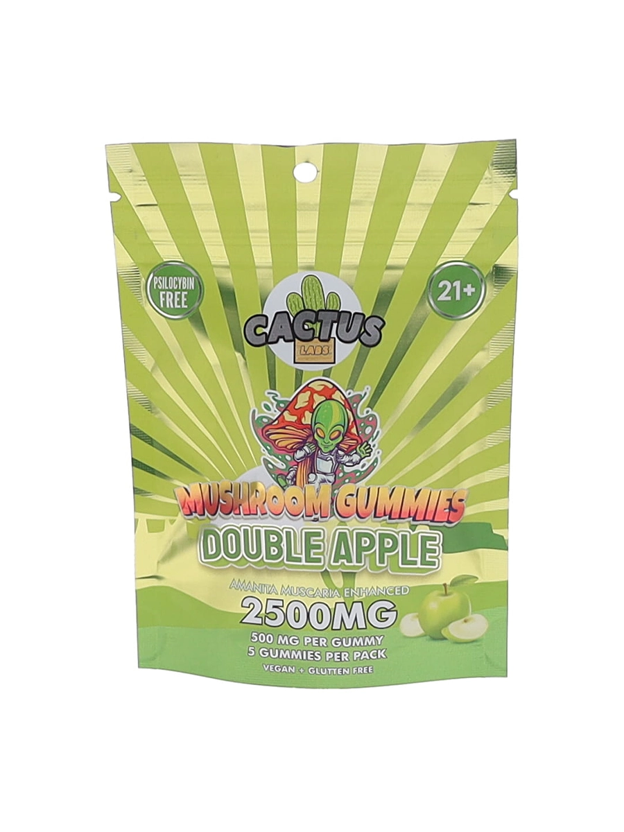 Double Apple Cactus Labs Amanita Muscara Mushroom Gummies 2500mg Double Apple Cactus Labs Amanita Muscara Mushroom Gummies 2500mg