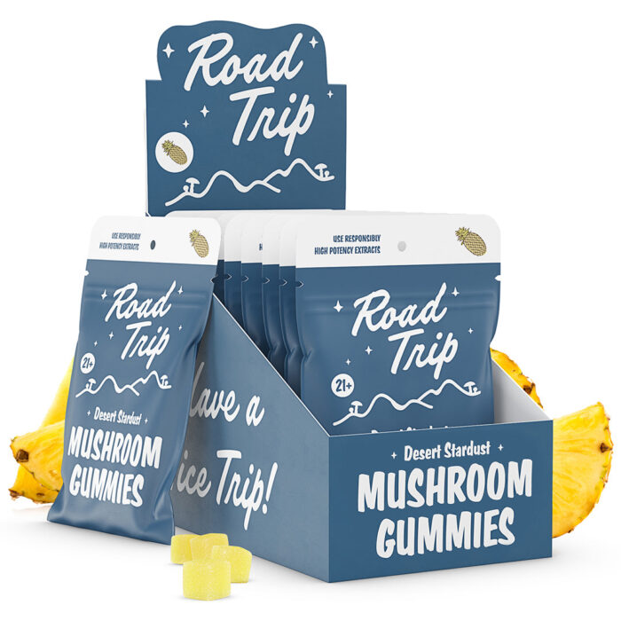 PineappleMushroomGummyMasterCaseALT Desert Stardust Magic Mushroom Road Trip Gummies - Pineapple