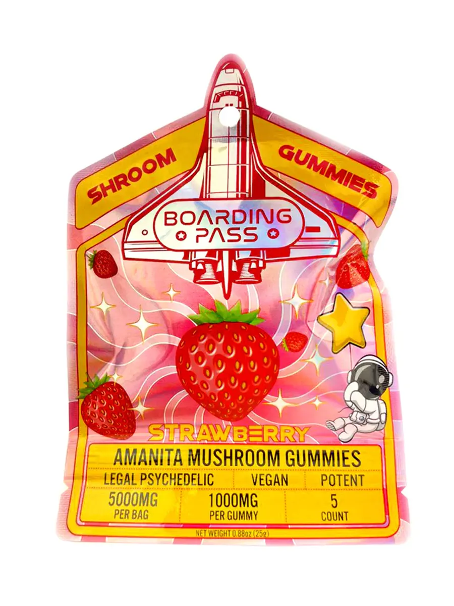 Strawberry Boarding Pass Amanita Shroom Gummies 1000mg Strawberry Boarding Pass Amanita Shroom Gummies 1000mg