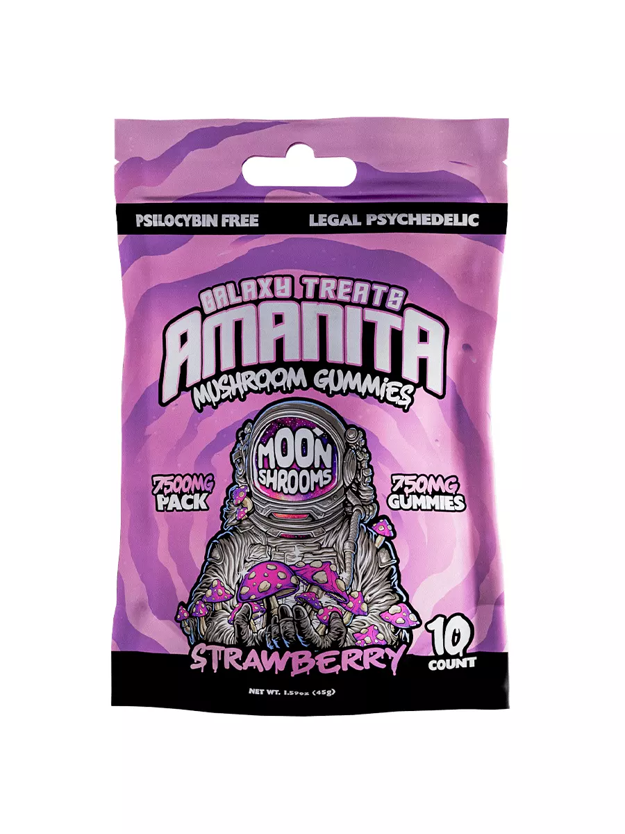 Strawberry Galaxy Treats Amanita Mushroom Gummies 7500 mg Strawberry Galaxy Treats Amanita Mushroom Gummies 7500 mg