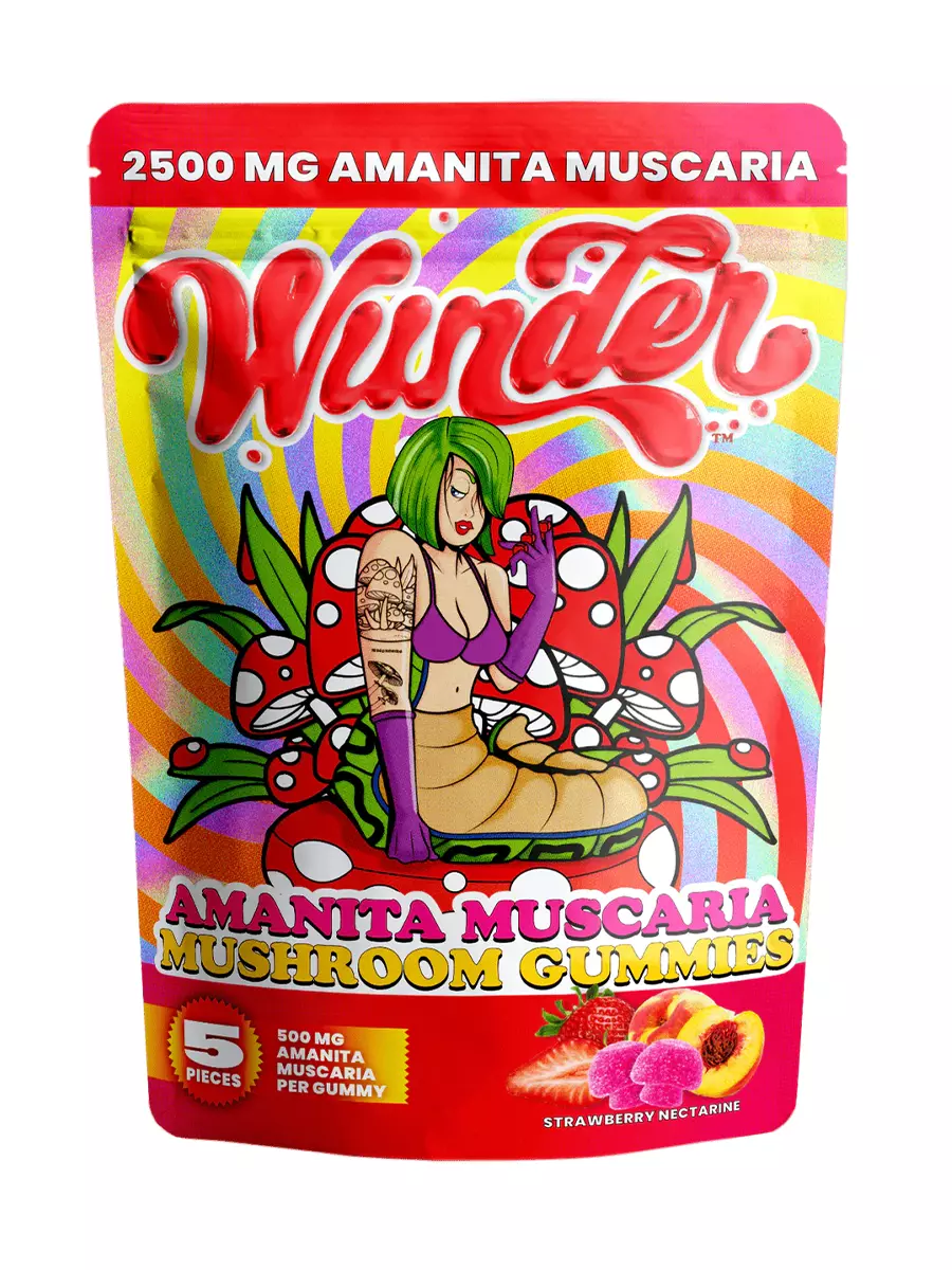 Strawberry Nectarine Wunder Amanita Muscaria Mushroom + Kava Gummies 2500mg Strawberry Nectarine Wunder Amanita Muscaria Mushroom + Kava Gummies 2500mg