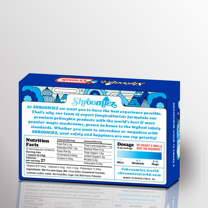 crunch-milk-chocolate-back Shroomiez Crunch Mushroom Chocolate Bar - 4g Psilocybin