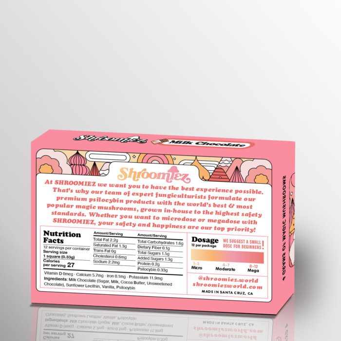 milk-chocolate-back Shroomiez Milk Magic Mushroom Chocolate Bar