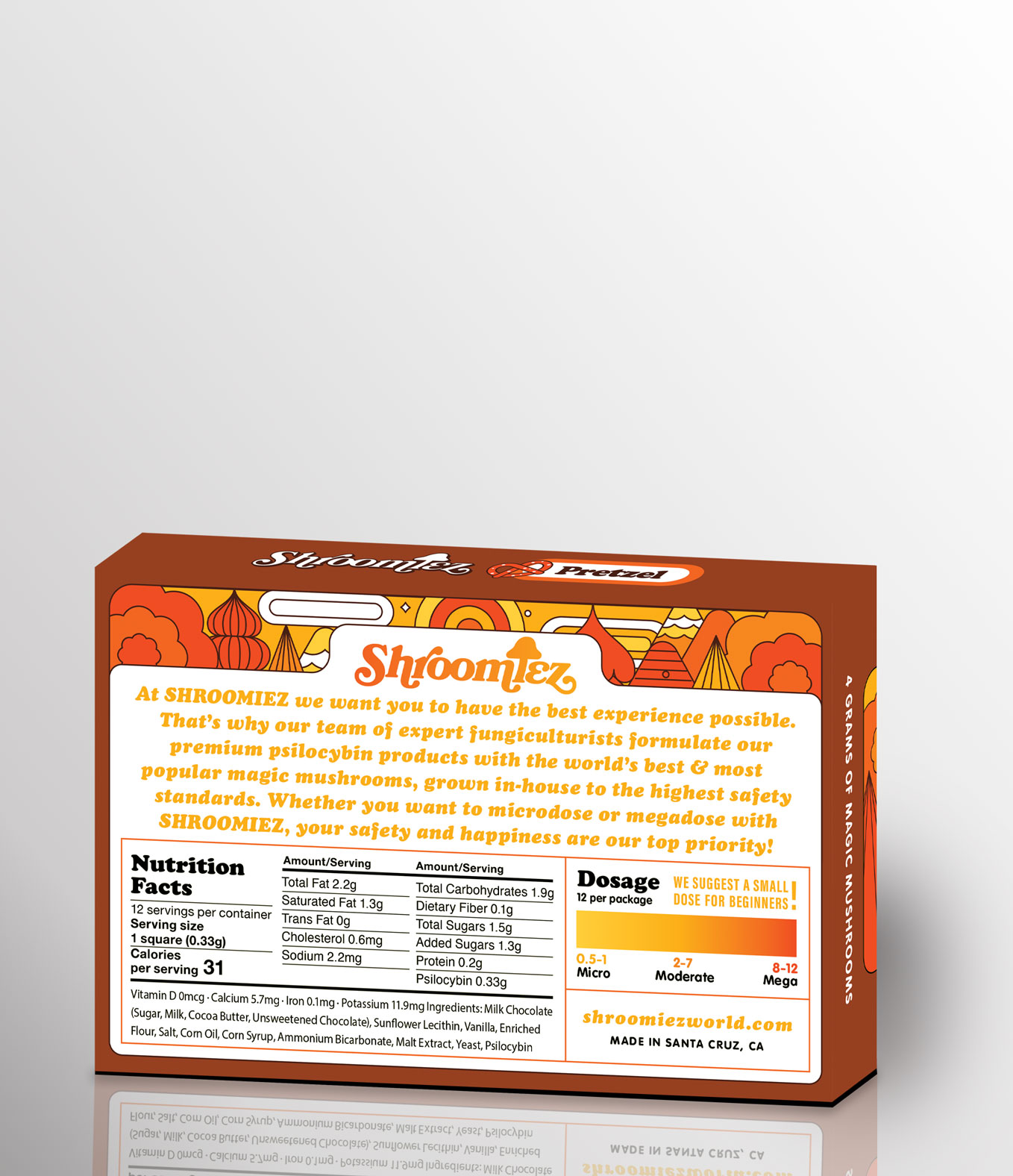 Shroomiez Pretzel Mushroom Chocolate Bar - 4g Psilocybin Shroomiez Pretzel Mushroom Chocolate Bar - 4g Psilocybin
