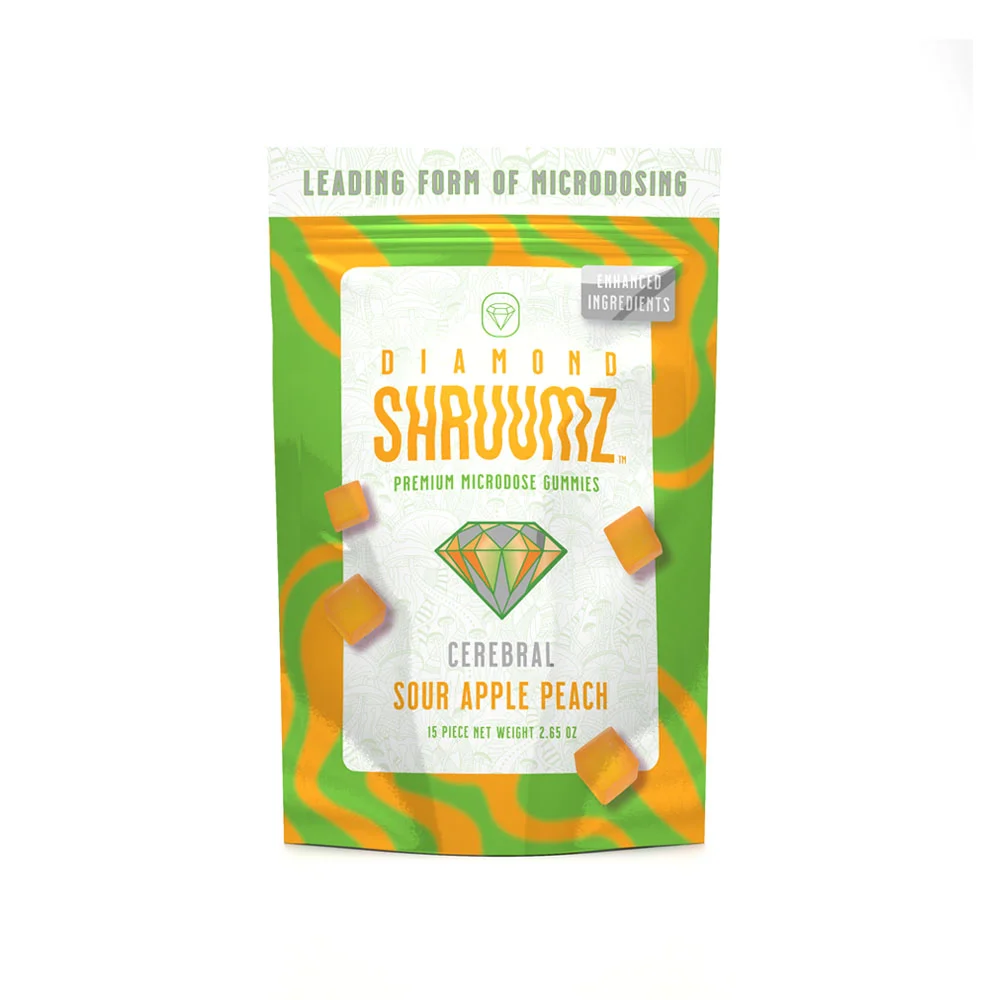 Sour Apple Peach Shruumz Gummies | 1pk Sour Apple Peach Shruumz Gummies | 1pk