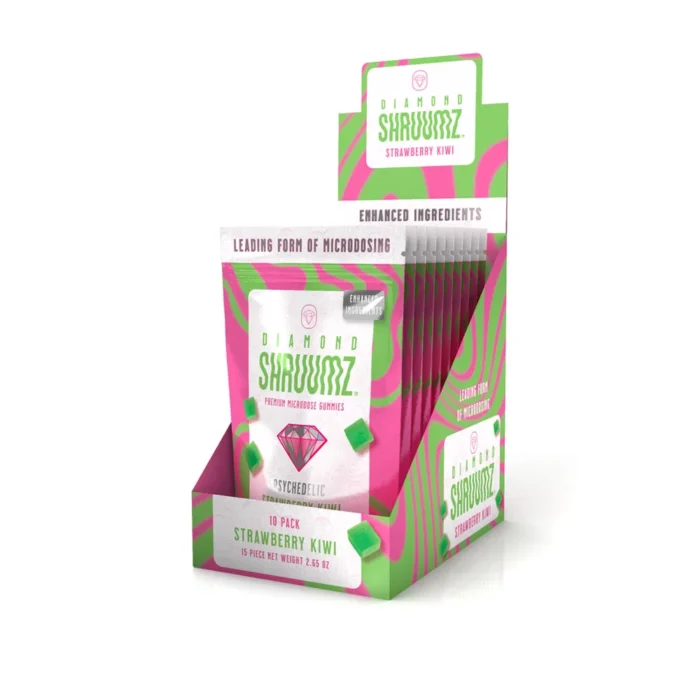 shruumz-gummies-strawberrykiwi-10pk-angle-foil.jpg-1.webp Strawberry Kiwi Shruumz Gummies | 10pk