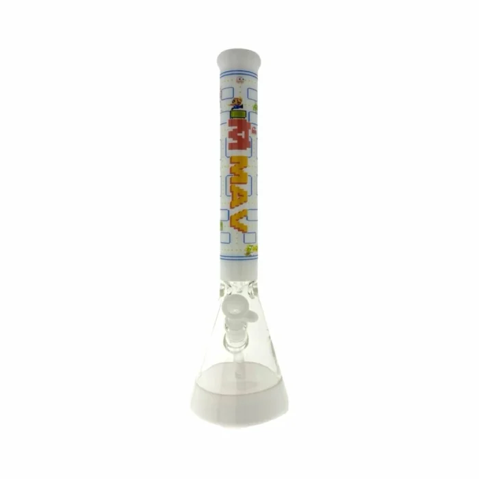Game Time 18" Beaker Bong Full Color White